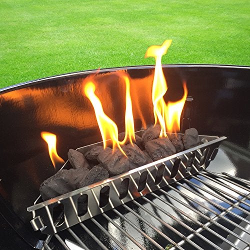 GRILLVANA Stainless Steel Charcoal Basket- BBQ Grilling Accessories for Grills and 22” Kettles- Heavy Duty Char-Basket for Briquette, Wood Chips- Charcoal Grill Accessories (Set of 2) - Image 5