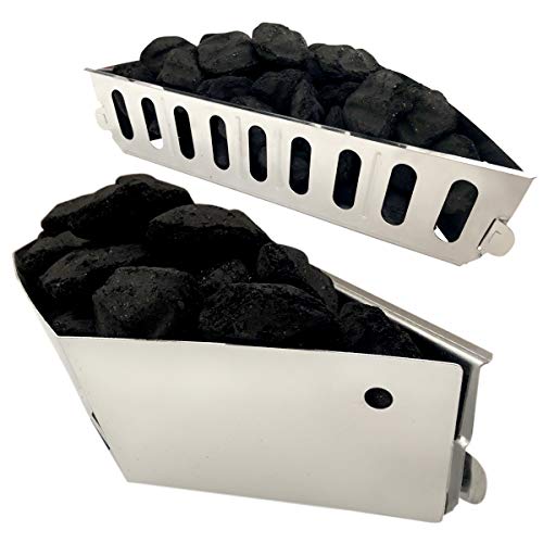 GRILLVANA Stainless Steel Charcoal Basket- BBQ Grilling Accessories for Grills and 22” Kettles- Heavy Duty Char-Basket for Briquette, Wood Chips- Charcoal Grill Accessories (Set of 2) - Image 3