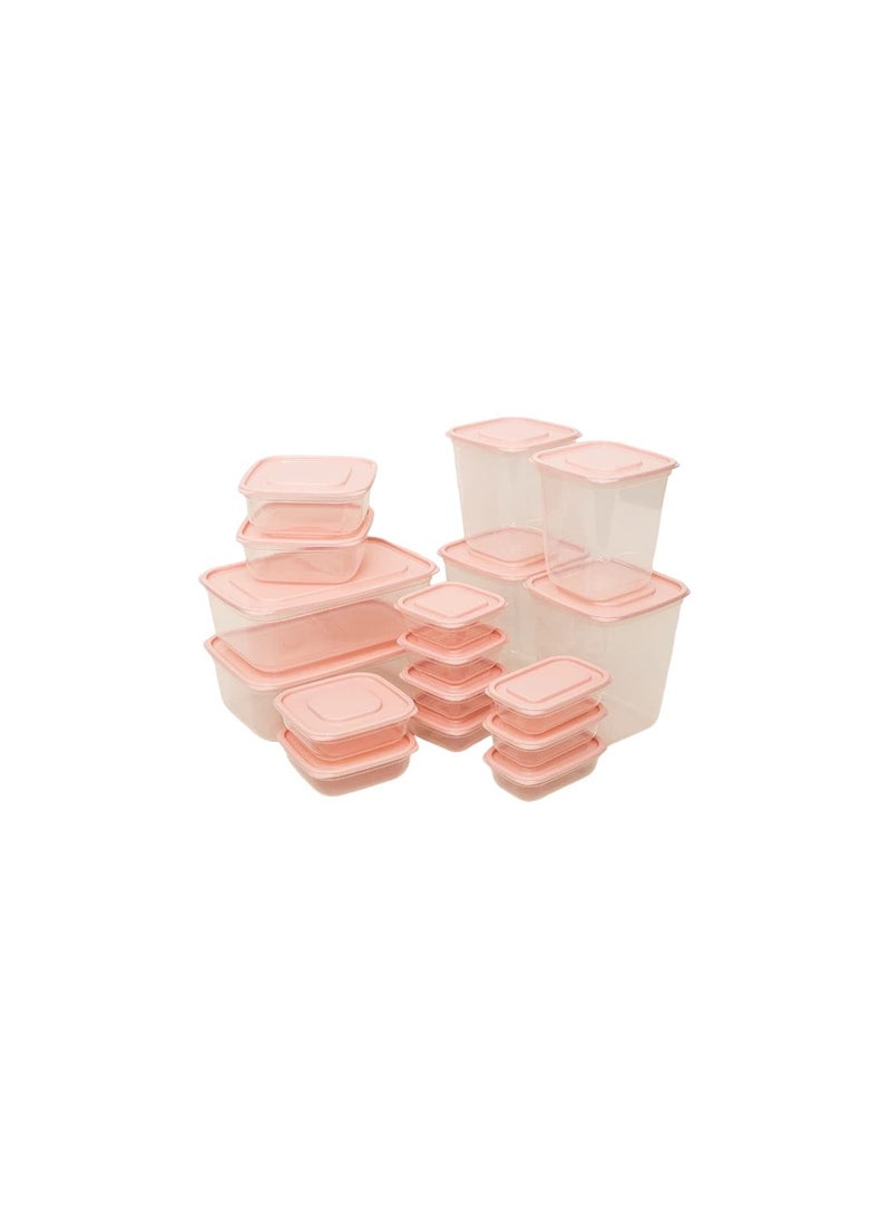 Spaceshoop 17 Pack Plastic Food Storage Containers with Lids Free Stackable Transparent Reusable Airtight Kitchen Storage Box for Coarse Cereals and Grains  - Image 1