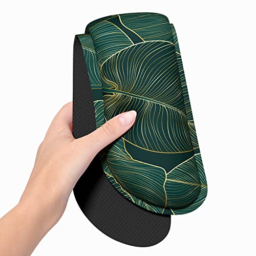 Dapesuom Enlarge Keyboard Wrist Rest, Memory Foam Wrist Cushion for Desk Mats Support, Cute Pain Relief Keyboard Mouse Pad Rests Set with Non-Slip Base for Gaming Laptop Office Computer, Green Leaf - Image 3