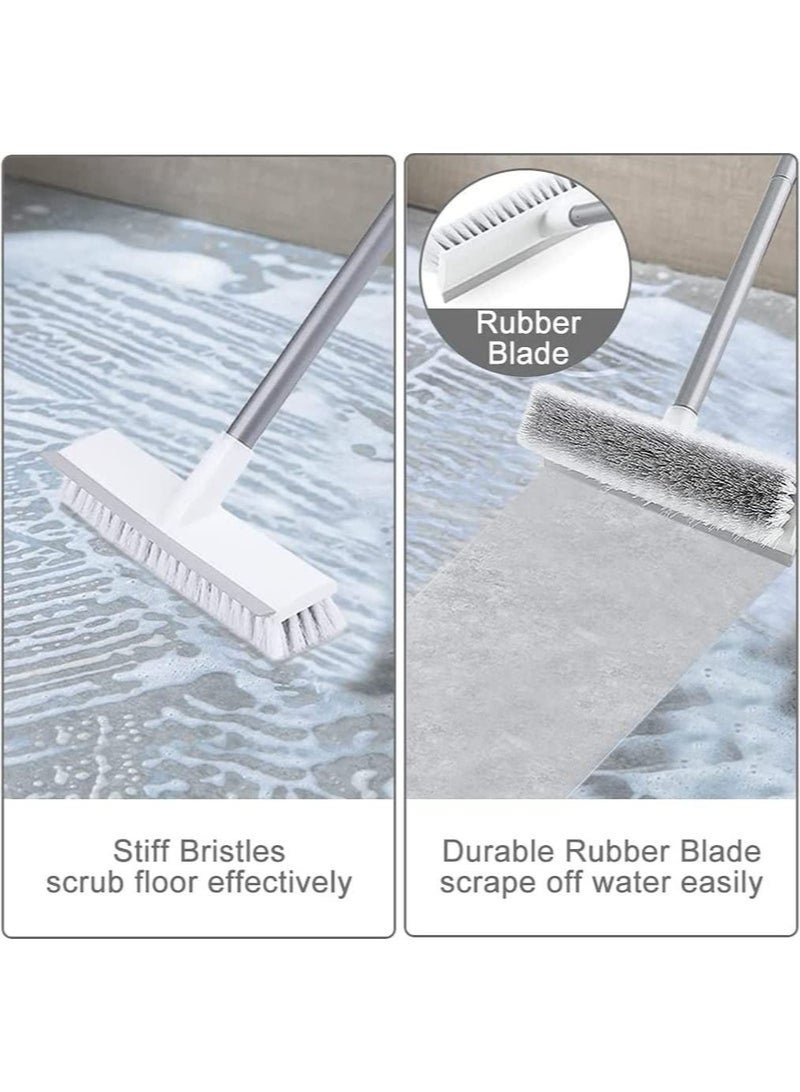 Bukela Long Handle Cleaning Brush, 2 in 1 Floor Scrub Brush Stiff Brush Scrubber with Scraper, Shower Scrubber Kit with 100cm Retractable Handle for Bathroom, Tub and Tile - Image 5