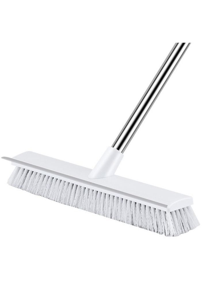 Bukela Long Handle Cleaning Brush, 2 in 1 Floor Scrub Brush Stiff Brush Scrubber with Scraper, Shower Scrubber Kit with 100cm Retractable Handle for Bathroom, Tub and Tile - Image 1