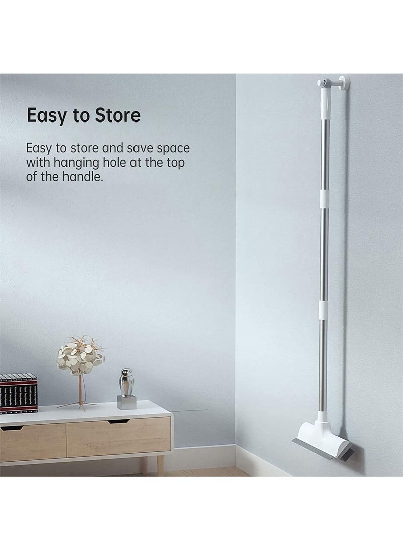 Bukela Long Handle Cleaning Brush, 2 in 1 Floor Scrub Brush Stiff Brush Scrubber with Scraper, Shower Scrubber Kit with 100cm Retractable Handle for Bathroom, Tub and Tile - Image 4