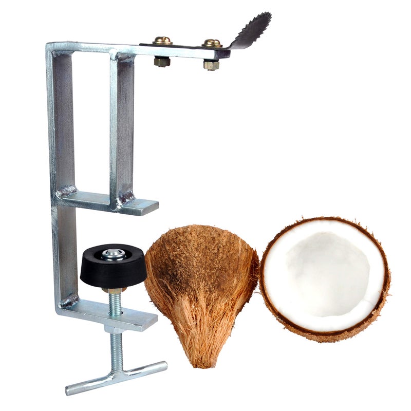 D&V ENGINEERING - Creative in innovation D&V Engineering Heavy-Duty Table-Mount Coconut Scraper & Grater | Sharp 2 mm Stainless Steel Blade, Durable Metal Frame | Easy, Fast Coconut Grating | Fits Up to 3-Inch Slabs, Zinc Coated Frame - Image 3