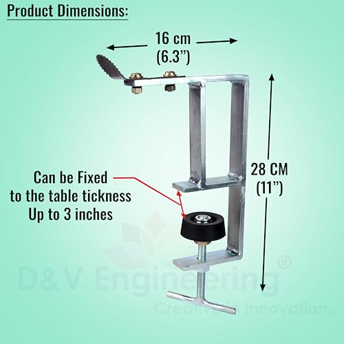 D&V ENGINEERING - Creative in innovation D&V Engineering Heavy-Duty Table-Mount Coconut Scraper & Grater | Sharp 2 mm Stainless Steel Blade, Durable Metal Frame | Easy, Fast Coconut Grating | Fits Up to 3-Inch Slabs, Zinc Coated Frame - Image 4