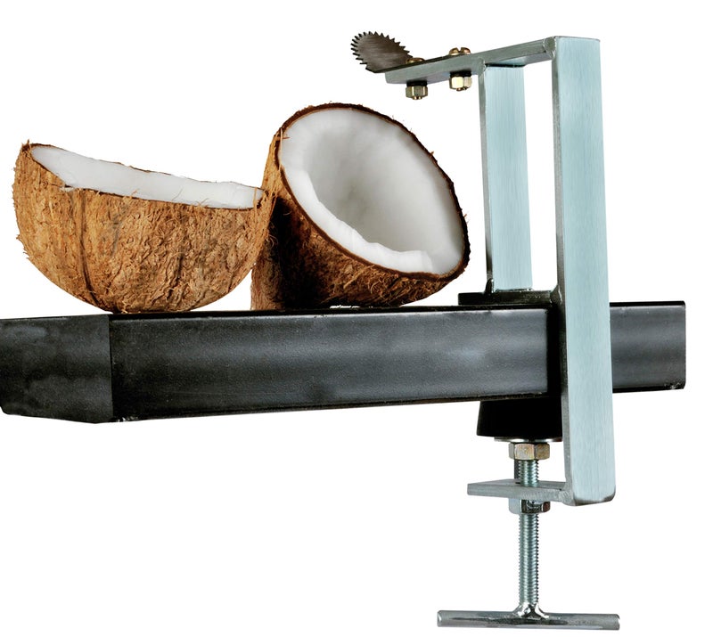 D&V ENGINEERING - Creative in innovation D&V Engineering Heavy-Duty Table-Mount Coconut Scraper & Grater | Sharp 2 mm Stainless Steel Blade, Durable Metal Frame | Easy, Fast Coconut Grating | Fits Up to 3-Inch Slabs, Zinc Coated Frame - Image 5