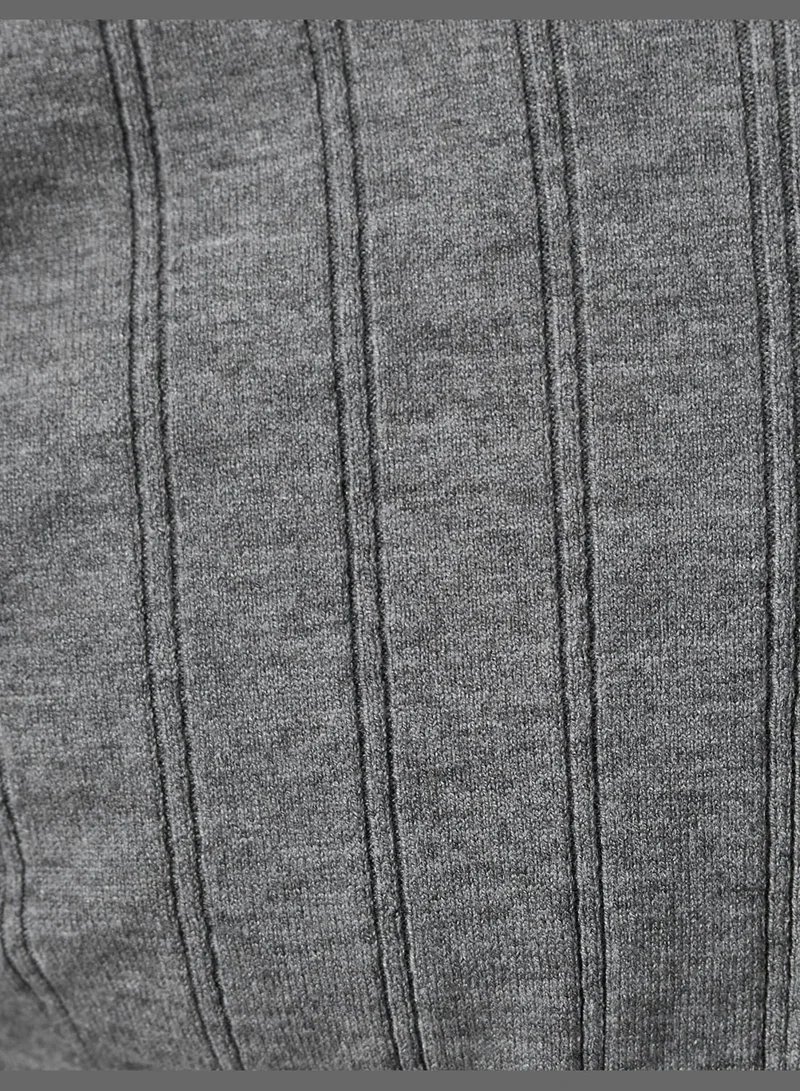 KOTON Polo Neck Half Zipper Textured Slim Fit Sweater