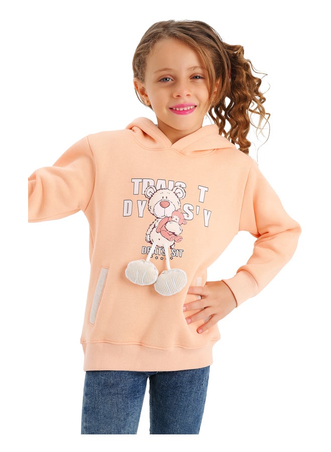 جوكي هودي شتوي بناتي مبطن فليس the Teddy بطبعة