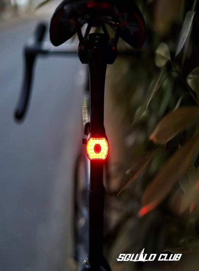 SQUALO 30 Lumens USB Rechargeable Bike Taillight, Smart Brake Sensor Bike Rear Light with 7 Light Modes 100m Viewable Range 360° Visibility IPX6 Waterproof for Cycling Safety - Image 4