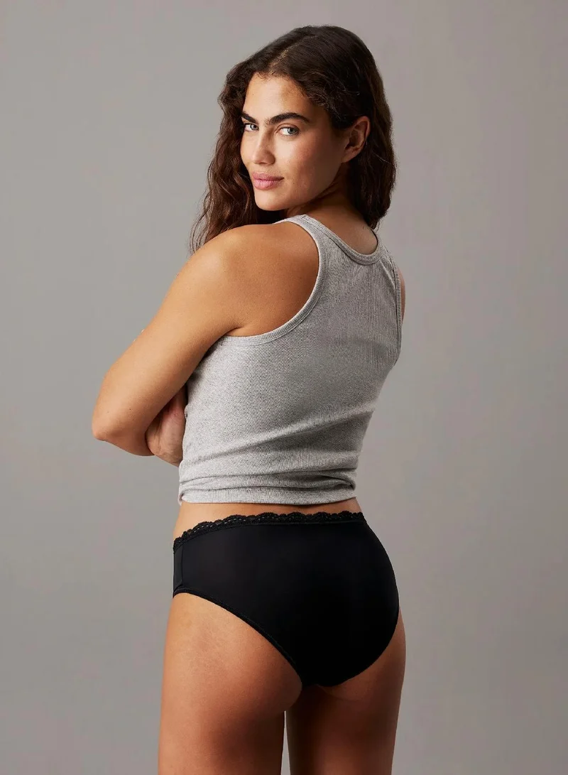 Calvin Klein Black/Black/Black 3 Pack Hipster Panties - Micro Stretch With Lace for Women | Best Price UAE