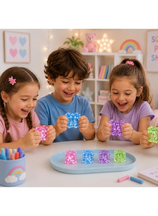 ICE CUBE Squishy Ice Cube Fidget Toy (4.5cm) – Soft Sensory Stress & Anxiety Relief Foam Toy for Kids & Adults (Assorted Colors) - Image 5
