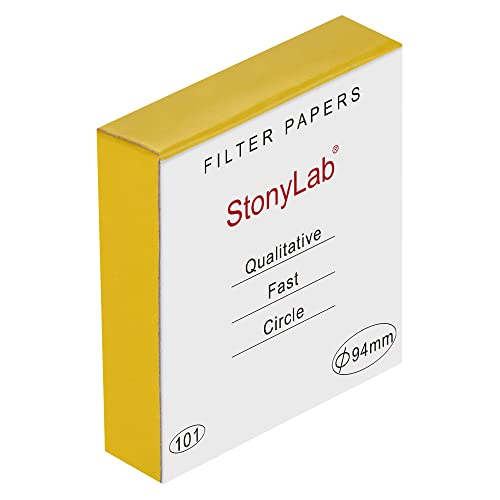 stonylab Qualitative Filter Paper, 94 mm Diameter Fast Speed Cellulose Filter Paper Circles, 25 Microns Particle Retention, 100 Packs - Image 1