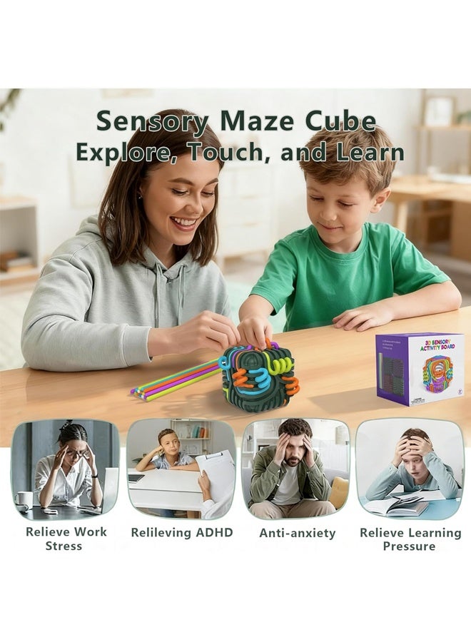 Halamodo 3D Sensory Activity Board for Kids – Silicone Fidget Toy Cube | Sensory Toys for Toddlers, Autism, ADHD, Anxiety | STEM Travel Toy for Boys and Girls Ages 3+ - Image 2
