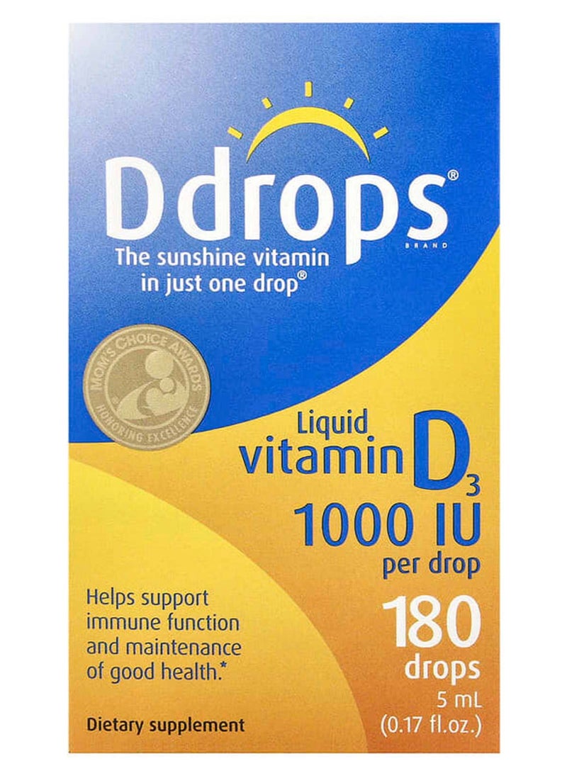 Ddrops Liquid Vitamin D3 1000 IU, 0.17 fl oz 5 ml - Image 3
