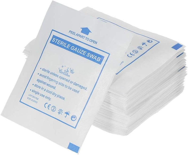 Artibetter 30pcs 5x5 Disposable Gauze Swabs Bleeding Stop Sterile Gauzes Absorbent Cotton Gauzes Pads Individual Package Wound Care Dressing Supplies - Image 1