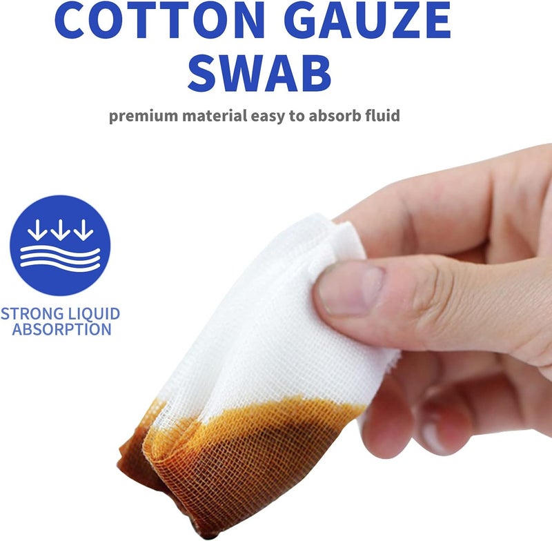 Artibetter 30pcs 5x5 Disposable Gauze Swabs Bleeding Stop Sterile Gauzes Absorbent Cotton Gauzes Pads Individual Package Wound Care Dressing Supplies - Image 4