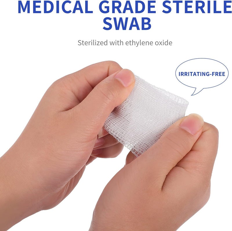 Artibetter 30pcs 5x5 Disposable Gauze Swabs Bleeding Stop Sterile Gauzes Absorbent Cotton Gauzes Pads Individual Package Wound Care Dressing Supplies - Image 3