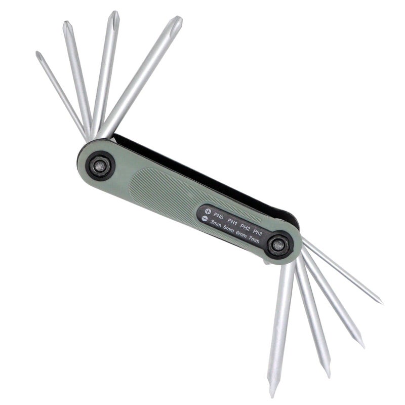 GDFYMI Folding Screwdriver Set, 8 in 1 Multitool, Universal Slotted Phillips Screwdriver, PH0-PH3, 3.0-7.0 (1 Pack 8Pcs) - Image 1