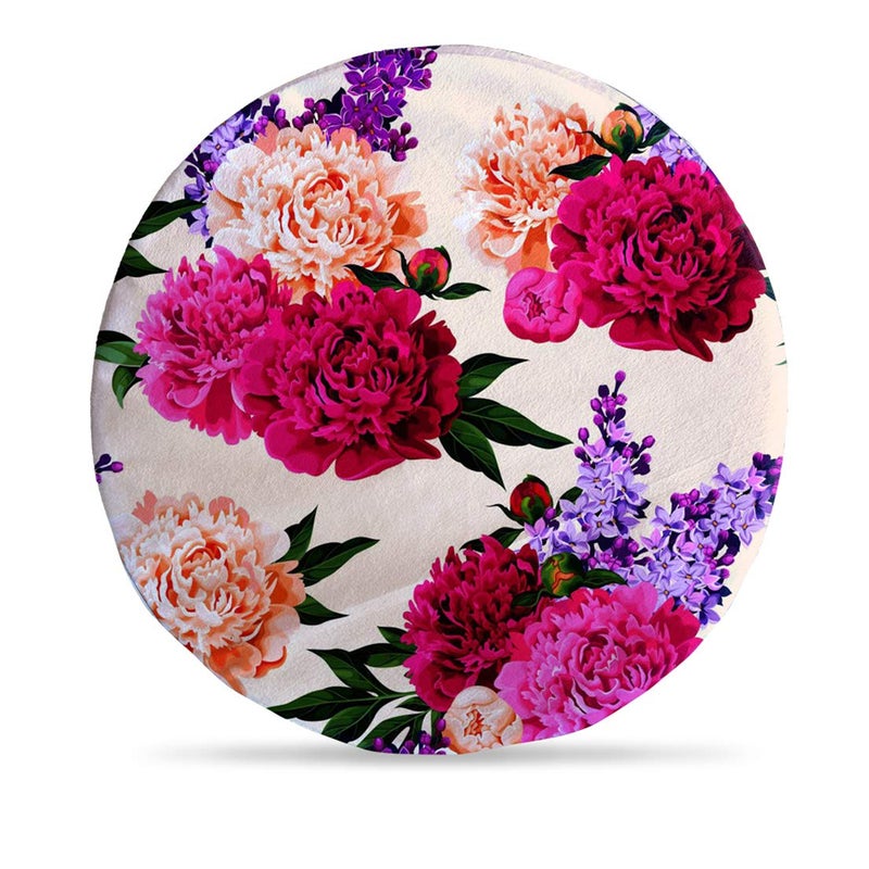 sleep nature's Sleep Natures Velvet Round Foam Cushion for WheelchairCar Seat 14 X 14 Inch Multicolor
