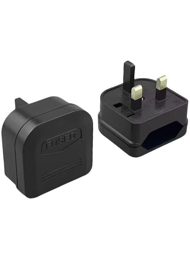 EU to UK/UAE Power Plug Converter, Black - Image 1