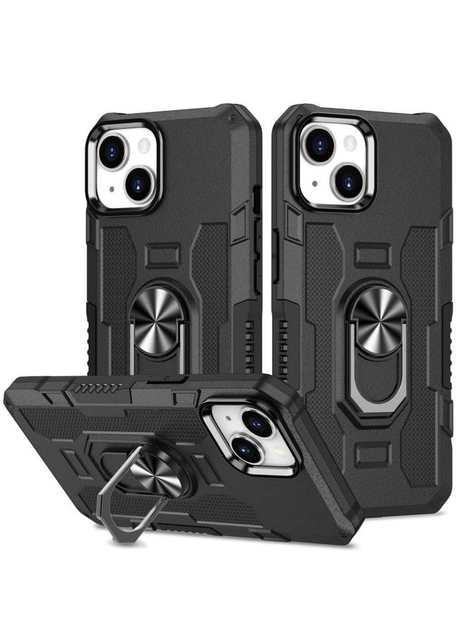 Generic Case Cover For iPhone 13 Ring Holder Armor Hybrid Phone Case Black 