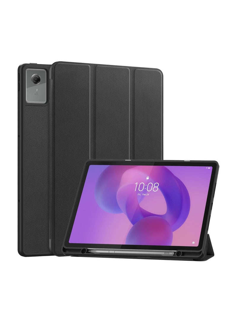 عام غطاء واقي متوافق مع لوحي Lenovo IdeaTab Plus 12.1-inch 2025 - غطاء جلد PU ثلاثي الطيات مزود بوظيفة الإيقاظ/الإسبات التلقائي