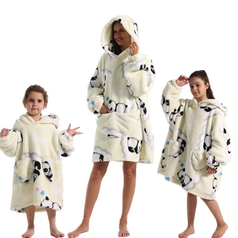 Flannel TV Blanket Hoodie Sweater – Extra Large Warm Oversized Lazy Hooded Sweatshirt for Men and Women, Cozy Home Wear - Image 5