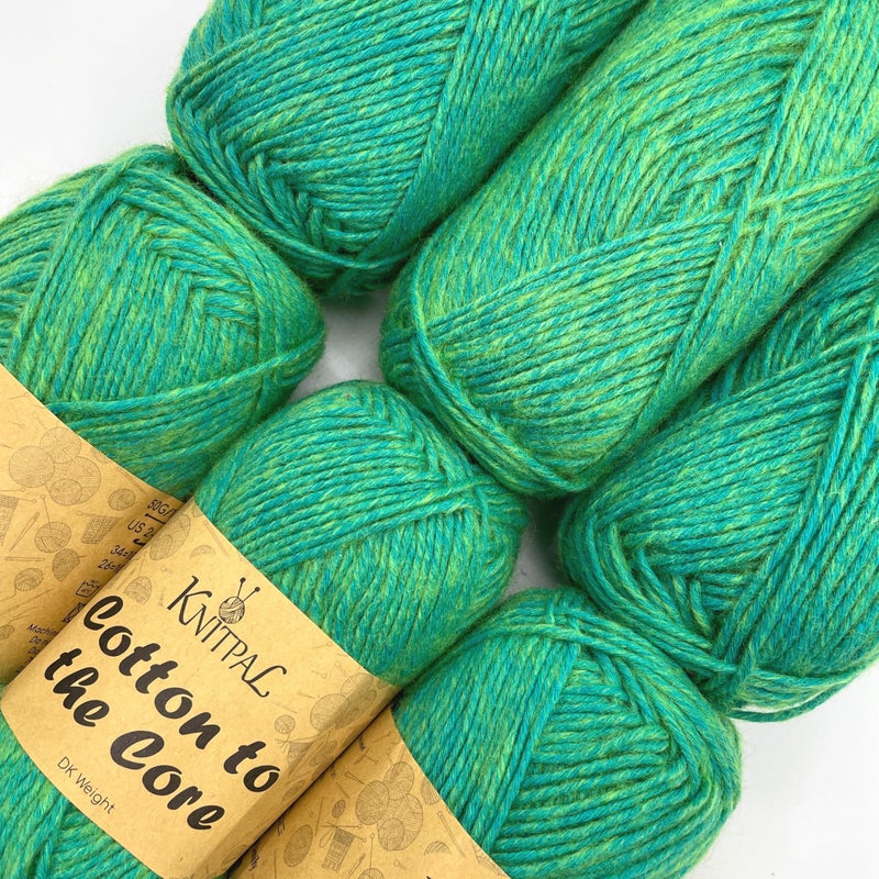 Cotton to The Core Cotton Yarn for Crocheting 6 Skeins 852Yds300G Free Patterns  Soft Baby Yarn for Knitting  3 DK Light Worsted Weight  Shamrock Green