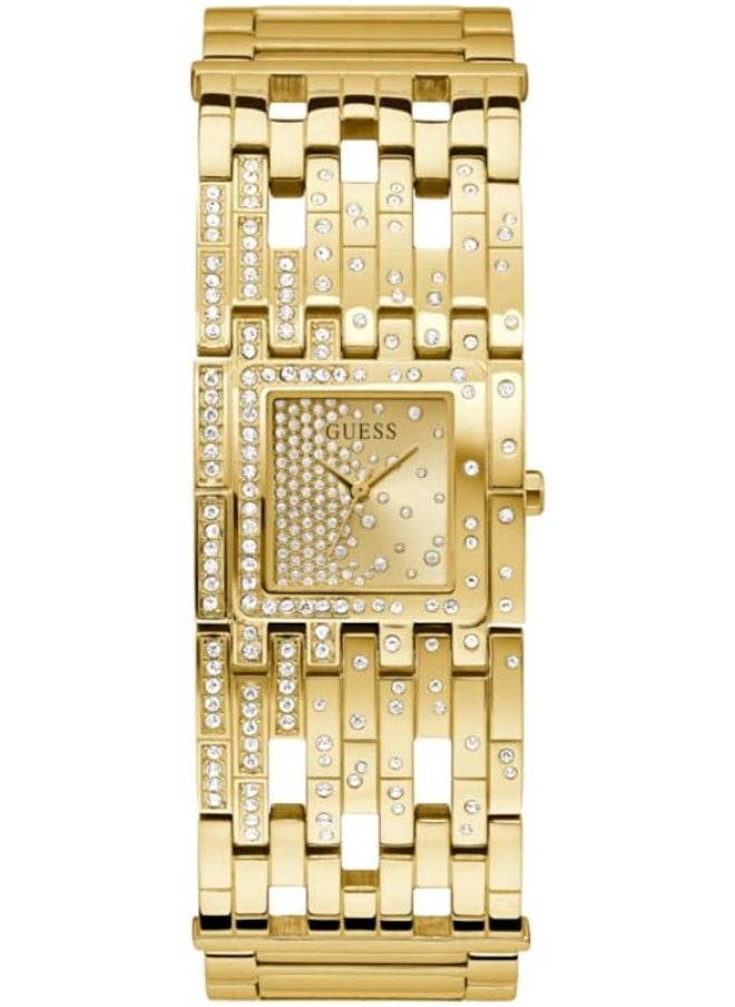 GUESS GUESS Women's 22mm Watch - Gold Tone Bracelet Champagne Dial Gold Tone Case  - Image 1