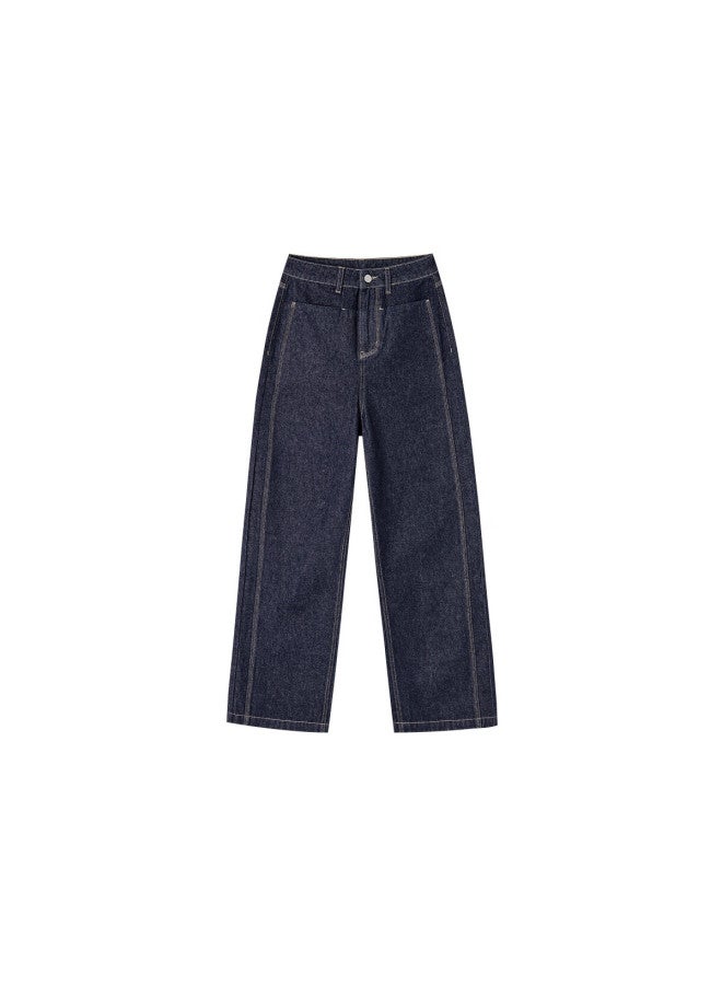 Mt Denim Soft Power Autumn Simple Comfortable Cloud Cotton High-waist Straight-leg Loose Slimming Women's Jeans - Image 5