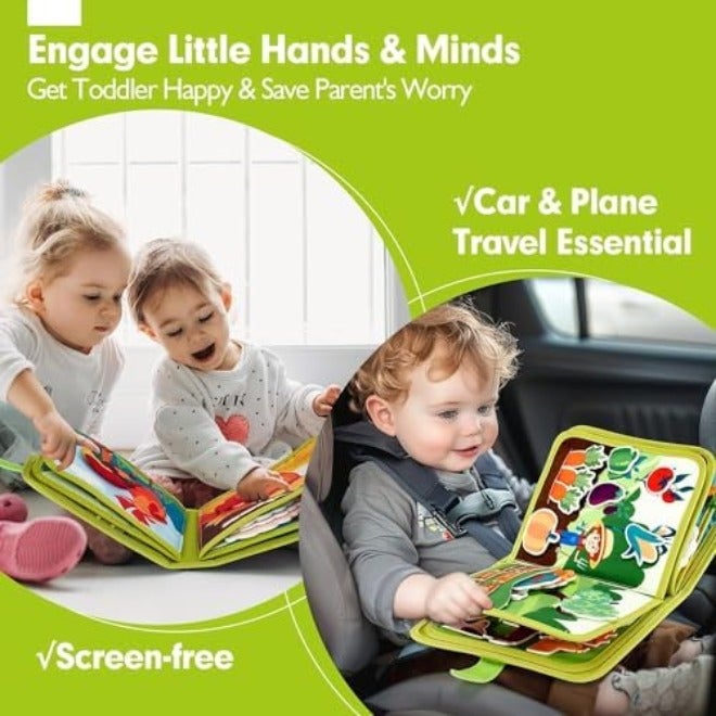 AM ANNA Montessori Busy Book for Toddlers,Quiet Activity Book with Life Skills,Cognition,Sorting,Matching,Kids DIY Felt Quiet Book,Pretend Play Dress UP Game Early Learning Educational Travel  Toys - Image 5