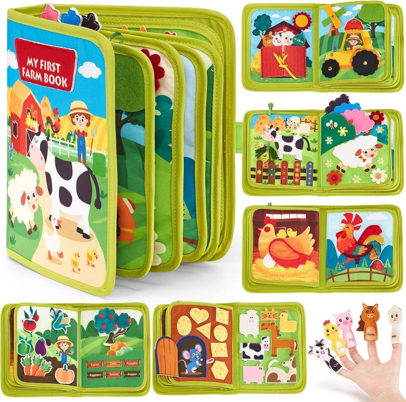 AM ANNA Montessori Busy Book for Toddlers,Quiet Activity Book with Life Skills,Cognition,Sorting,Matching,Kids DIY Felt Quiet Book,Pretend Play Dress UP Game Early Learning Educational Travel  Toys - Image 2