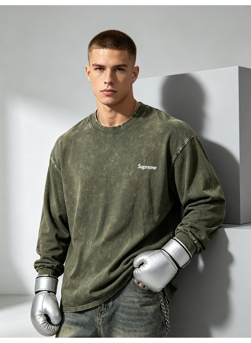 SUPREME men's and women's round neck loose long sleeve T-shirt - Image 3