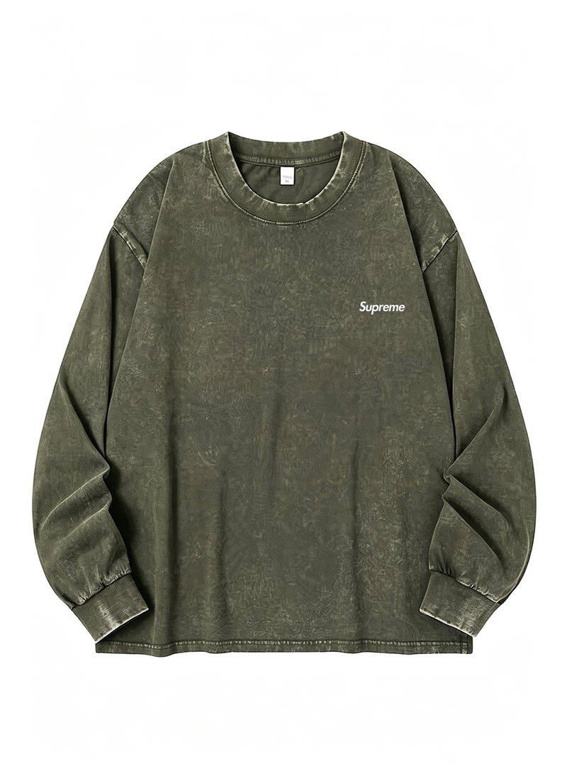 SUPREME men's and women's round neck loose long sleeve T-shirt - Image 2