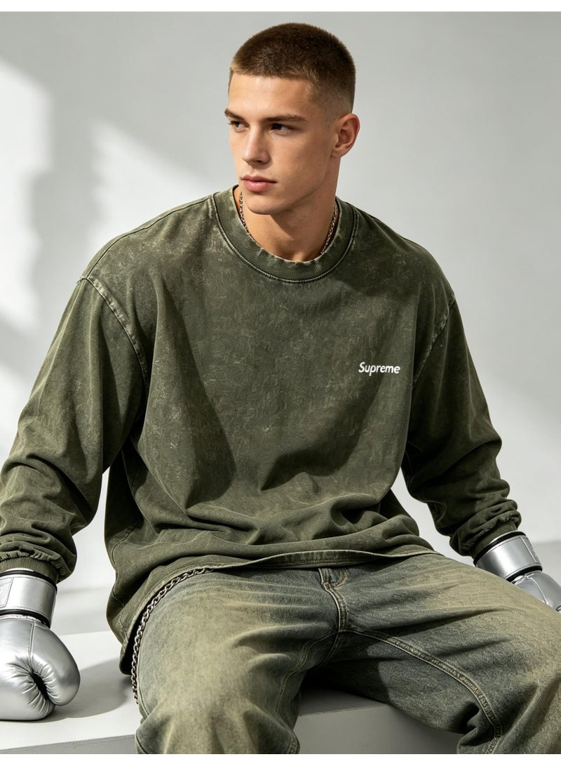 SUPREME men's and women's round neck loose long sleeve T-shirt - Image 4
