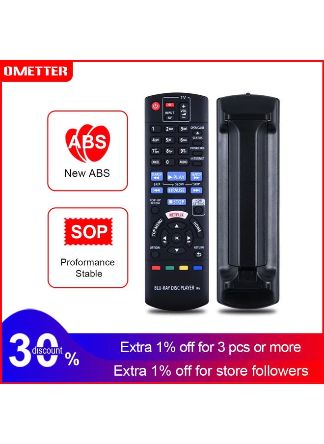 OMETTER - N2QAYB001147 Replaced Remote fit for Panasonic Blu-ray Disc Player DMP-UB300 UB310 UB314 UB390 UB400 UB404 UB820 UB824 DP-UB420 - Image 1
