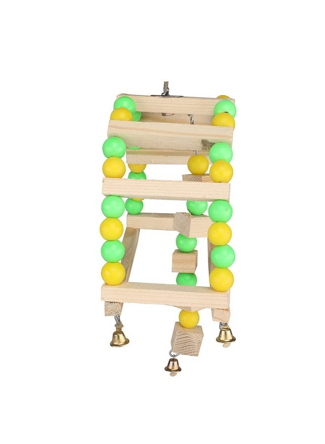 Generic Bird Swing Half Round Hammock With Hanging Wooden Toys | Perch Ring Cage Accessories | Suitable For All Types Of Birds (Multicolor)  - Image 4