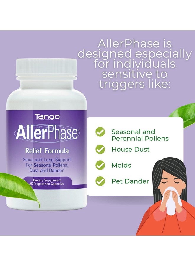Tango Allerphase Natural Herbal Sinus And Lung Relief Supplement For Seasonal Respiratory Discomfort Caused By Pollens Dust And Dander (30 Vegetarian Capsules) - Image 3