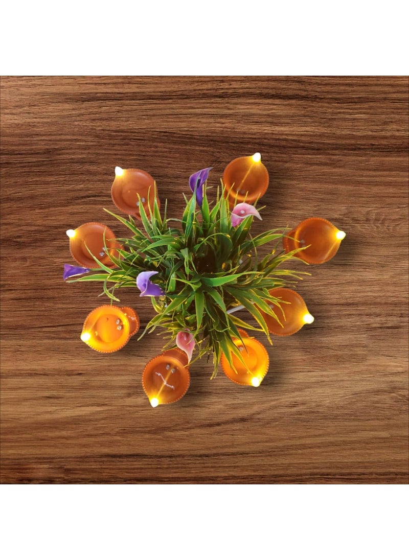 K.B.SALES KBSALES Water Sensor Diya Lights Electric Flameless Smokeless LED Diyas EcoFriendly Led Diyas Candle EDiya Warm Ambient Lights for Home Decor Diwali Festivals Decoration Pack of_ 6  - Image 2