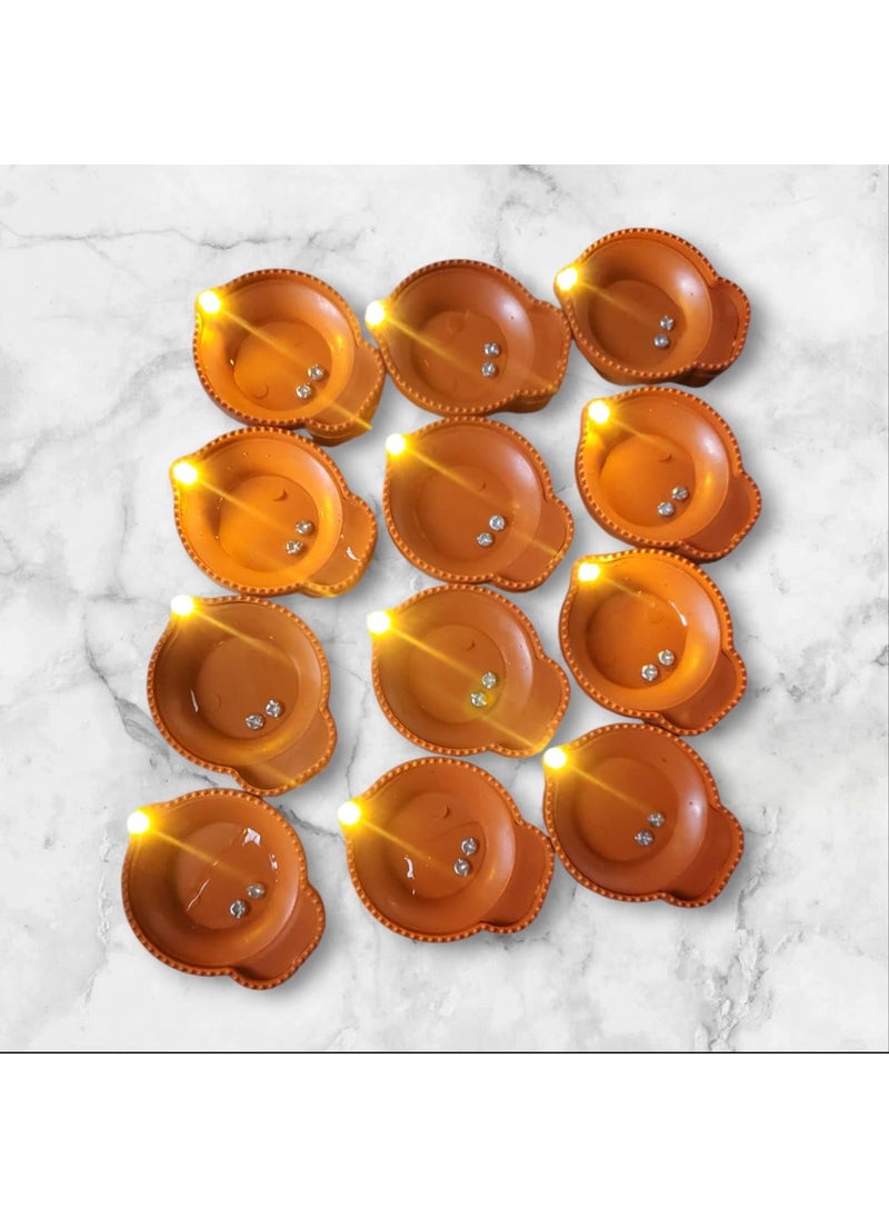 K.B.SALES KBSALES Water Sensor Diya Lights Electric Flameless Smokeless LED Diyas EcoFriendly Led Diyas Candle EDiya Warm Ambient Lights for Home Decor Diwali Festivals Decoration Pack of_ 6  - Image 1