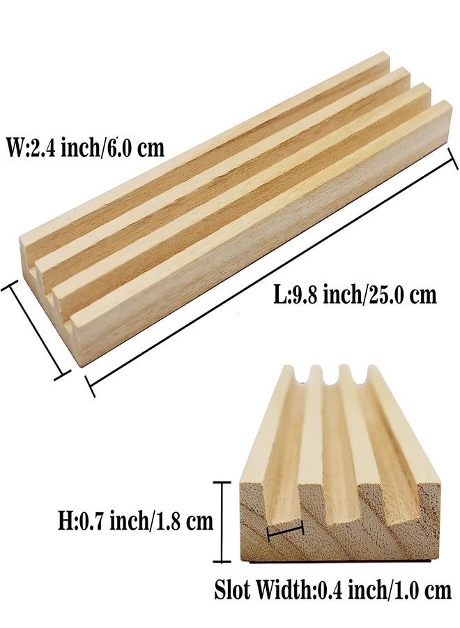 Yuanhe Domino Trays Holders Rack - Set of 4 Wooden Tiles Stand Holders Dimonos Boards for Mexican Train Rummy Chickenfoot - Image 3