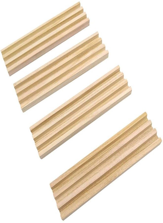 Yuanhe Domino Trays Holders Rack - Set of 4 Wooden Tiles Stand Holders Dimonos Boards for Mexican Train Rummy Chickenfoot - Image 1