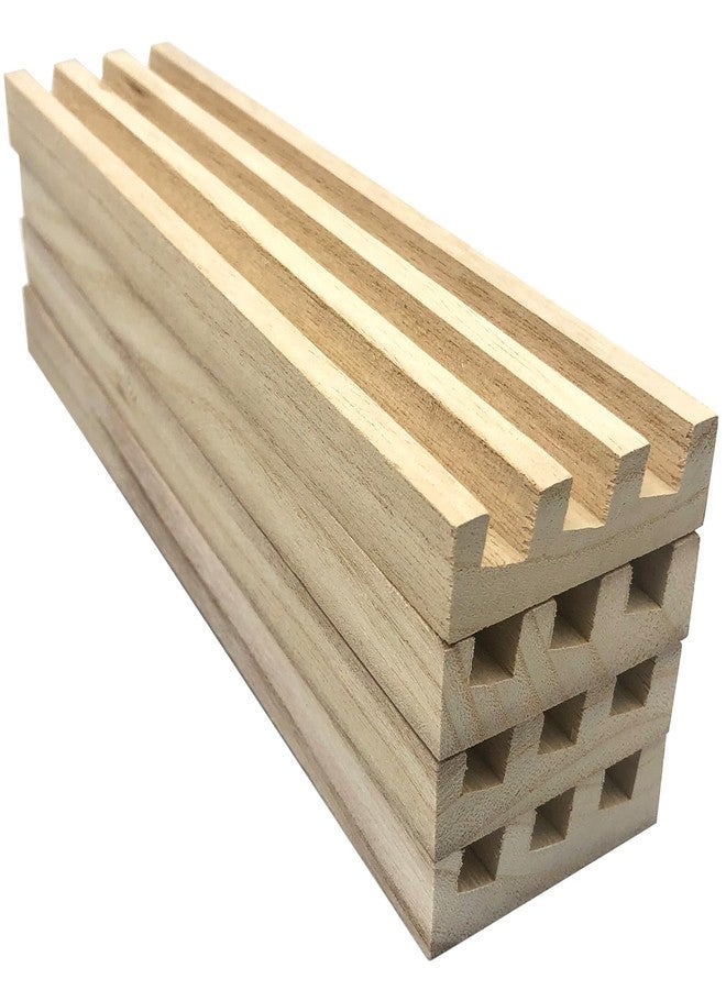Yuanhe Domino Trays Holders Rack - Set of 4 Wooden Tiles Stand Holders Dimonos Boards for Mexican Train Rummy Chickenfoot - Image 4