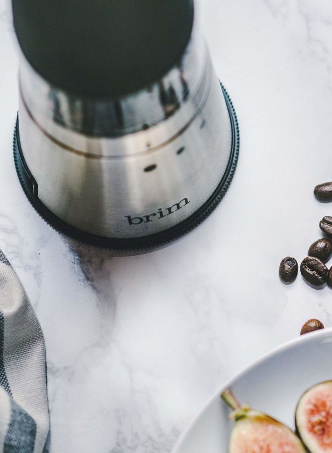 Brim Electric Handheld Burr Coffee Grinder, Simple One-Touch Operation, 9 Precise Grind Settings from Espresso to French Press, Removable 30g Ground Container for Easy Clean Up, Stainless Steel/Black - Image 5