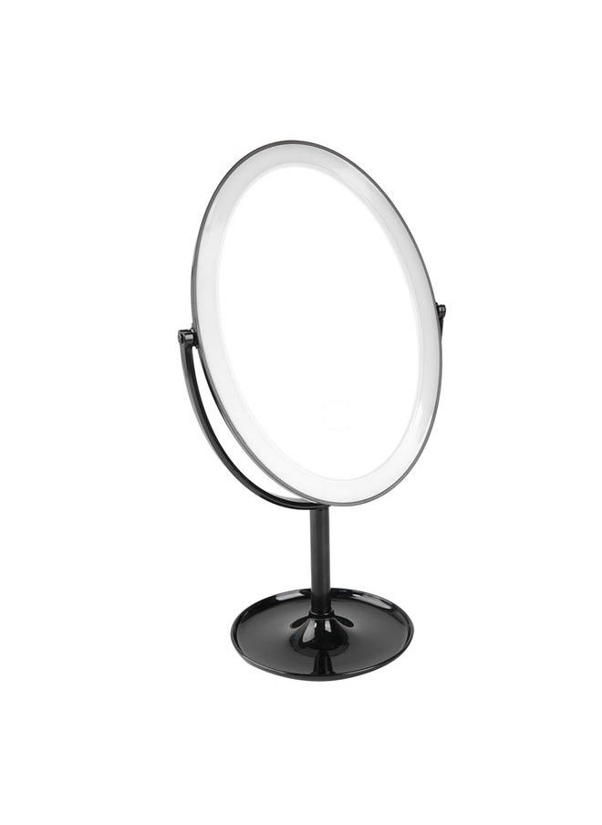 NIBEMINENT LED Students Portable Desktop Cosmetic Mirror Touch Switch Three Colors Makeup Mirror Black  - Image 2