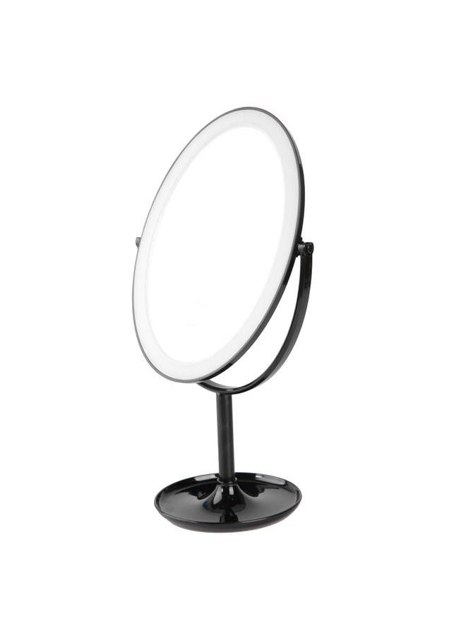 NIBEMINENT LED Students Portable Desktop Cosmetic Mirror Touch Switch Three Colors Makeup Mirror Black  - Image 3