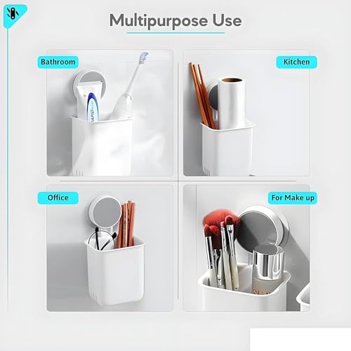 UB Unity Brand Unity Brand Plastic Toothbrush Holders for Bathroom | Wall Mounted Toothbrush Holder | Toothbrush Holders for Toothbrushes | Bathroom Shelf for Wall (2 Toothbrush Holder) - Image 5