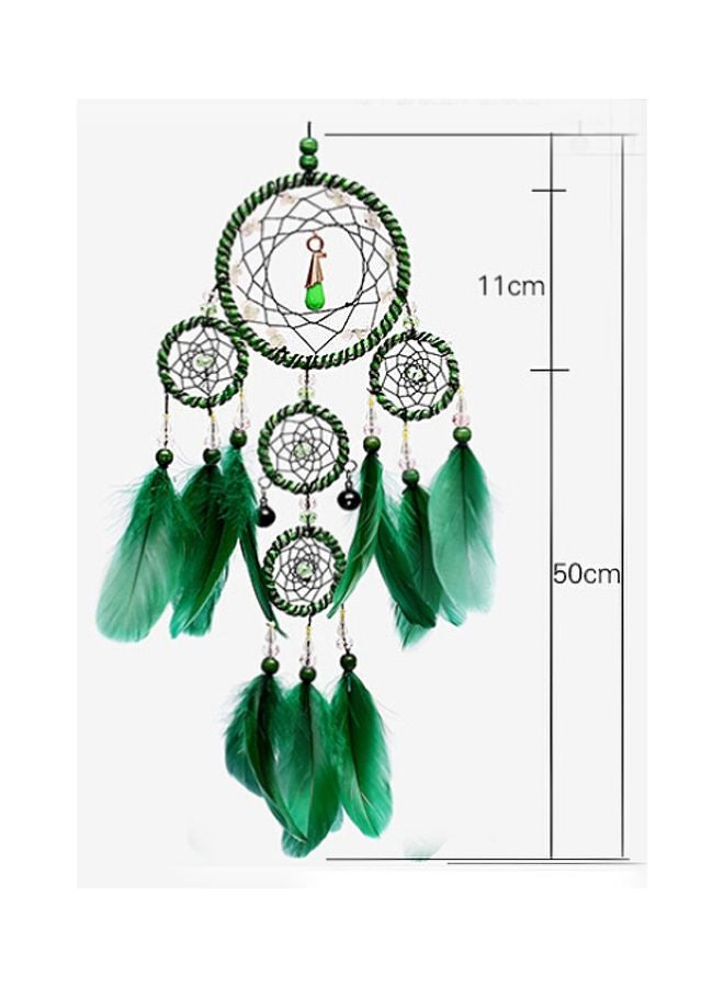 Decorative Hand-Woven Dream Catcher Green 50x11cm  - Image 3