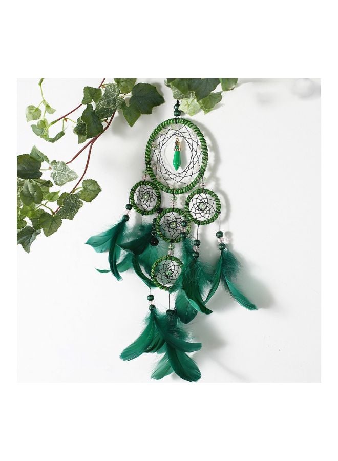 Decorative Hand-Woven Dream Catcher Green 50x11cm  - Image 2
