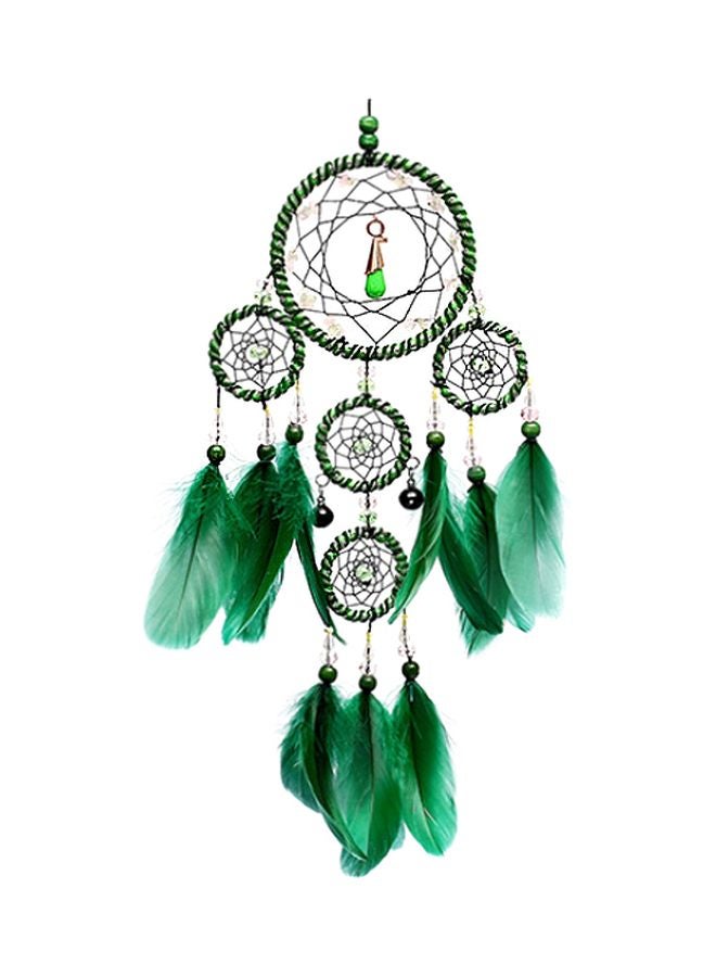 Decorative Hand-Woven Dream Catcher Green 50x11cm  - Image 1